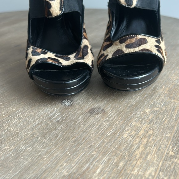 Calvin Klein Sonia Leopard Hair Calf Leather Elastic Platform Stilettos Women’s - Picture 15 of 16